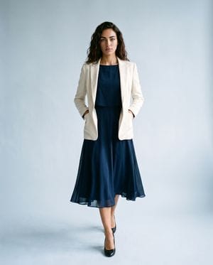 blue dress with white blazer Blazers l Sumissura Mini dresses Fabric