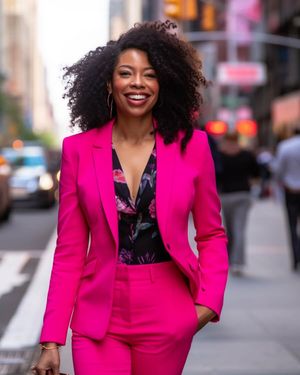 fuchsia-pantsuit-with-floral-blouse