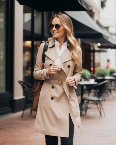 Outfit con Trench Beige