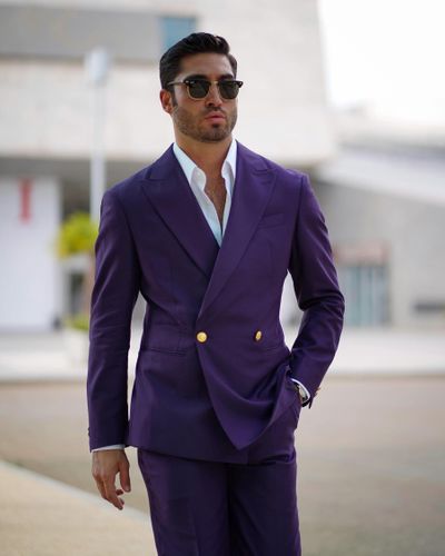 Regal Purple Double-Breasted Suit