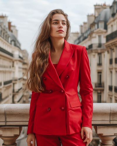 Red Double Breasted Metropolitan Suit