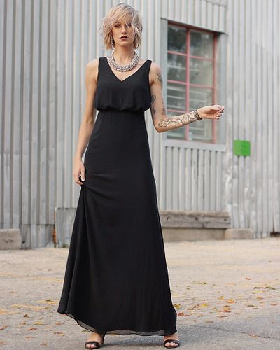 Maxi black evening dress