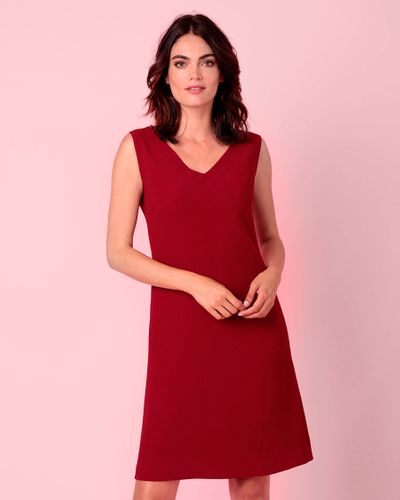 Casual red shift dress