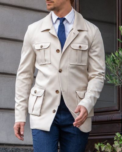 Lapeled beige Field jacket