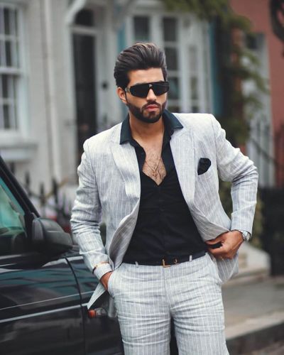 Light Grey Stripe Lazio Suit | Mens fashion grey, Mens suits, Formal men  outfit
