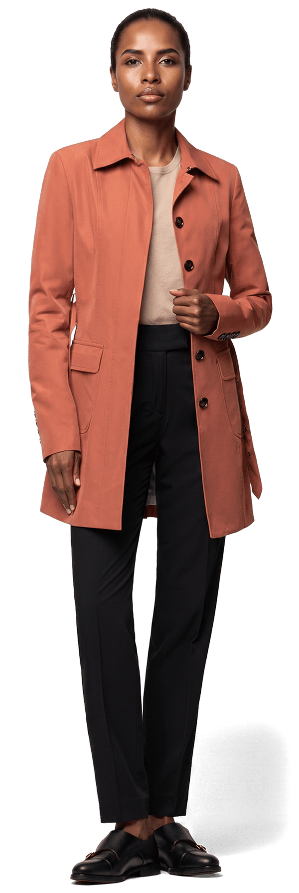 formal dress coats for ladies Women's Single breasted Short Trench YCRF_ROMPERS-alpha